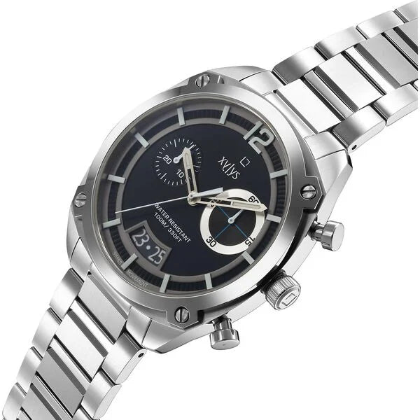 Xylys Swiss Chronograph Silver Stainless Steel Strap Blue Dial Watch For Men 40055sm01e - KRISHNA WATCH COMPANY