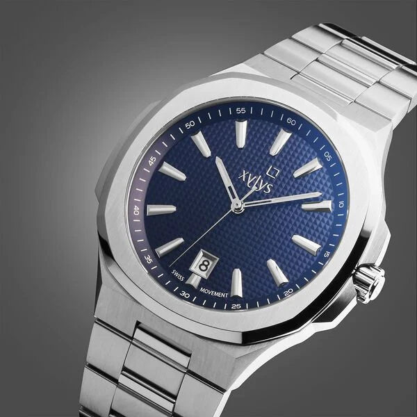 Xylys Integra Swiss Analog Stainless Steel Blue Dial Watch for Men nt40058sm01e - KRISHNA WATCH COMPANY