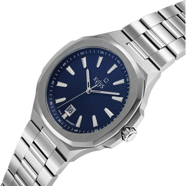 Xylys Integra Swiss Analog Stainless Steel Blue Dial Watch for Men nt40058sm01e - KRISHNA WATCH COMPANY