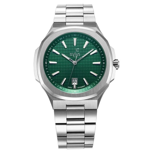 Xylys Integra Swiss Analog Stainless Steel Green Dial Watch for Men nt40058sm02e