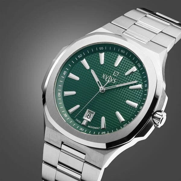 Xylys Integra Swiss Analog Stainless Steel Green Dial Watch for Men - NT40058SM02E - KRISHNA WATCH COMPANY