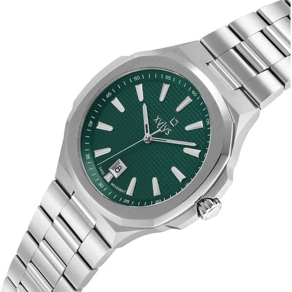Xylys Integra Swiss Analog Stainless Steel Green Dial Watch for Men - NT40058SM02E - KRISHNA WATCH COMPANY