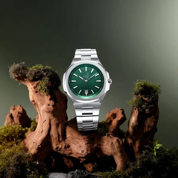 Xylys Integra Swiss Analog Stainless Steel Green Dial Watch for Men - NT40058SM02E - KRISHNA WATCH COMPANY