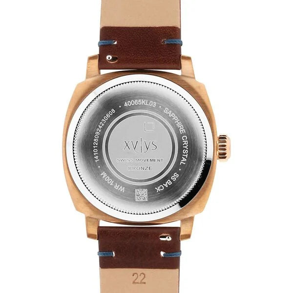 Xylys Quartz Analog Blue Dial Brown Leather Strap Watch For Men 40065kl03e - KRISHNA WATCH COMPANY