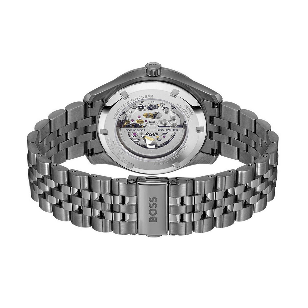 Boss Men Principle Skeleton Blue Round Dial Analog Watch - 1514254 - KRISHNA WATCH COMPANY