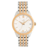 Xylys Swiss Analog with Date Two Toned Stainless Steel Strap White Dial Watch for Women 45012km01e