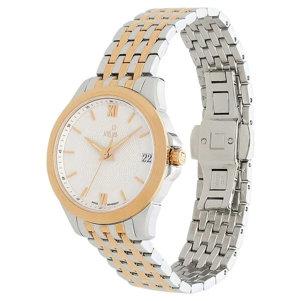 Xylys Swiss Analog with Date Two Toned Stainless Steel Strap White Dial Watch for Women 45012km01e - KRISHNA WATCH COMPANY