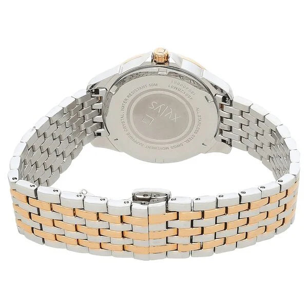 Xylys Swiss Analog with Date Two Toned Stainless Steel Strap White Dial Watch for Women 45012km01e - KRISHNA WATCH COMPANY