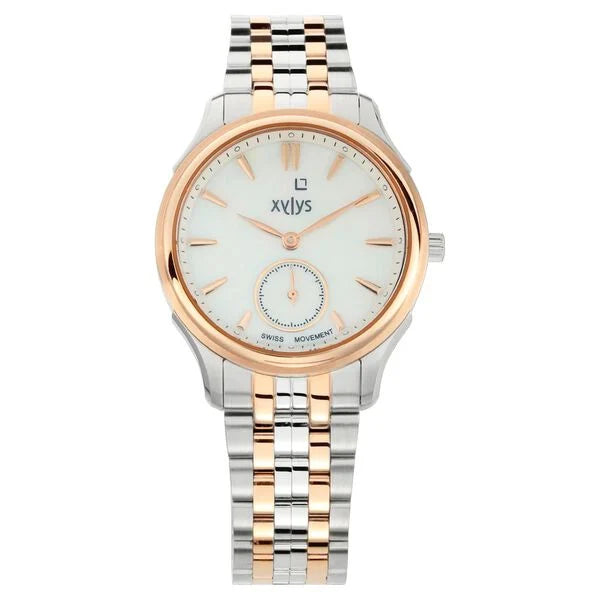 Xylys Swiss Analog Two Toned Stainless Steel Strap Mother of Pearl Dial Watch For Women 45016km01e - KRISHNA WATCH COMPANY