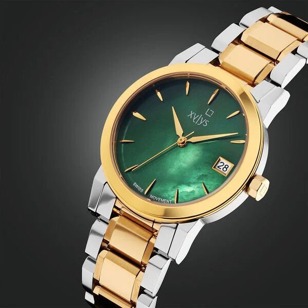 Xylys Ethereum Swiss Analog Stainless Steel Green Dial Watch for Women 45021bm01e - KRISHNA WATCH COMPANY