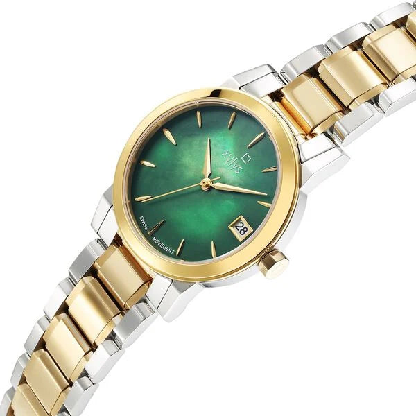 Xylys Ethereum Swiss Analog Stainless Steel Green Dial Watch for Women 45021bm01e - KRISHNA WATCH COMPANY