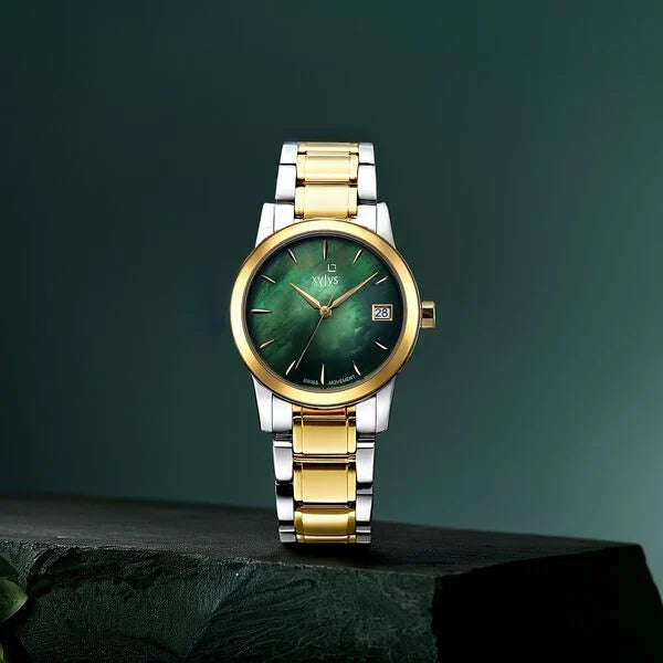 Xylys Ethereum Swiss Analog Stainless Steel Green Dial Watch for Women 45021bm01e - KRISHNA WATCH COMPANY