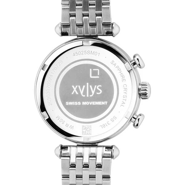 Xylys Quartz Chronograph Silver Dial Silver Stainless Steel Strap Watch For Women 45025sm01e