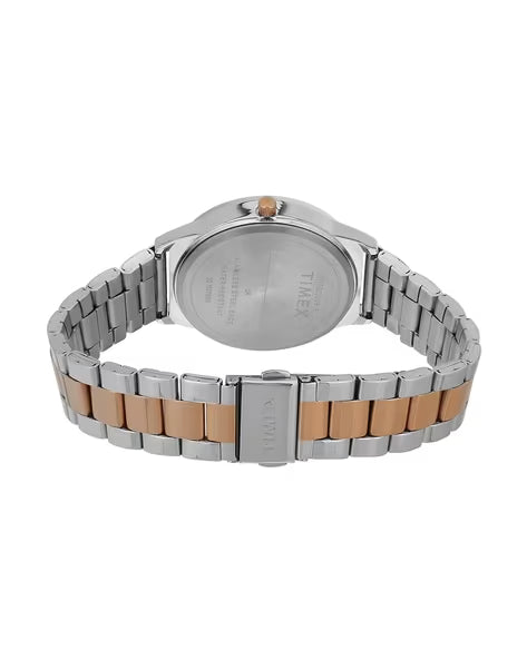 Timex Men Beige Round Analog Brass Dial Watch- TWTG10008 - KRISHNA WATCH COMPANY