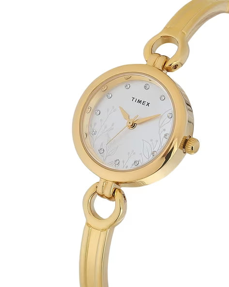 Timex Women White Round Analog Brass Dial Watch - TWEL11435 - KRISHNA WATCH COMPANY