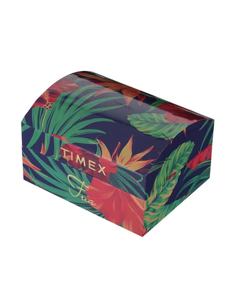 Timex Women White Round Analog Brass Dial Watch- TWEL11435