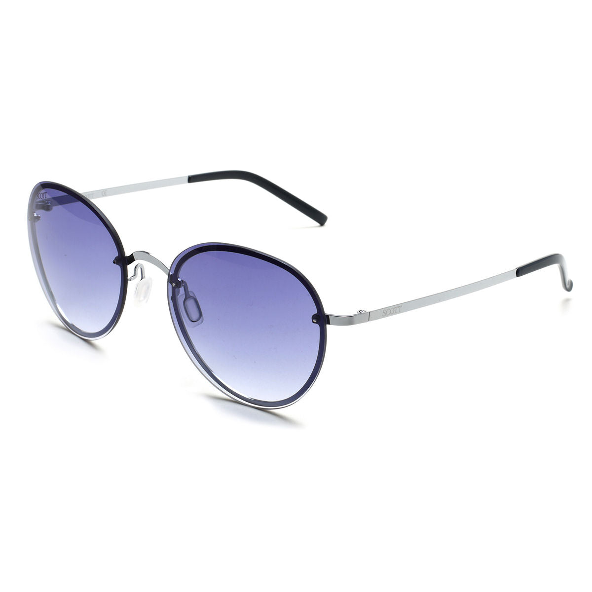 Scott Sunglasses Gradient Blue Lens Round Sunglass Silver Frame -SC 2531C2 - KRISHNA WATCH COMPANY