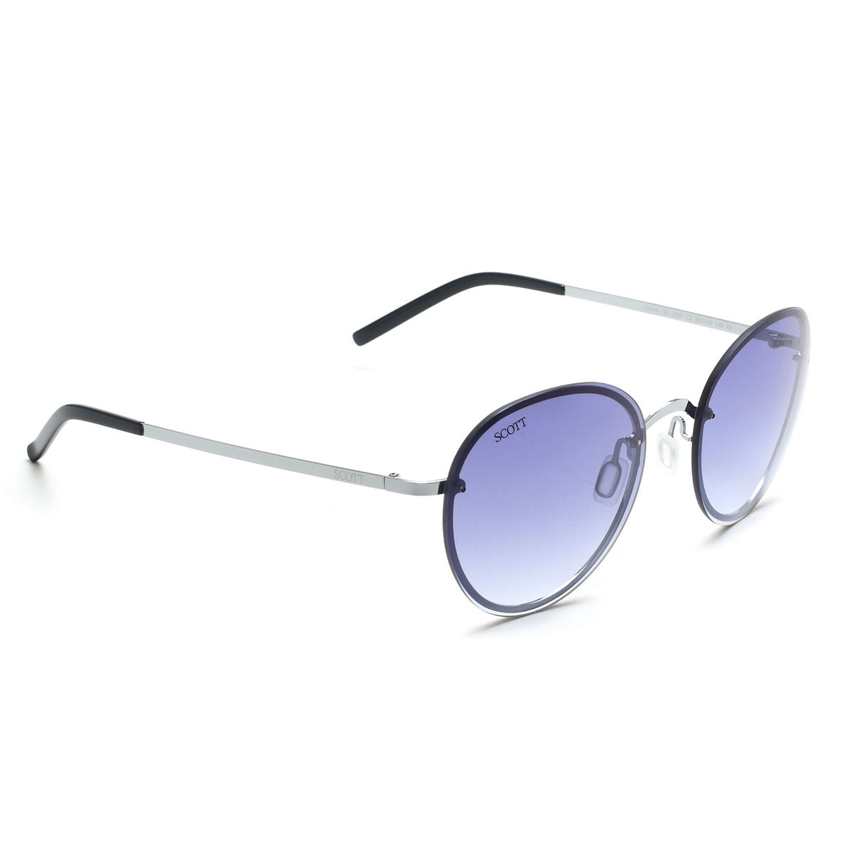 Scott Sunglasses Gradient Blue Lens Round Sunglass Silver Frame -SC 2531C2 - KRISHNA WATCH COMPANY