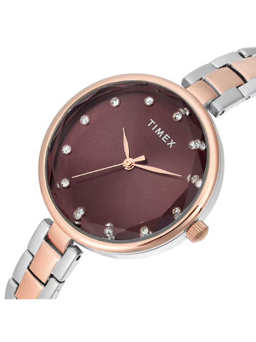 Timex Women Maroon Dial Analog Watch - TWEL21702 - KRISHNA WATCH COMPANY