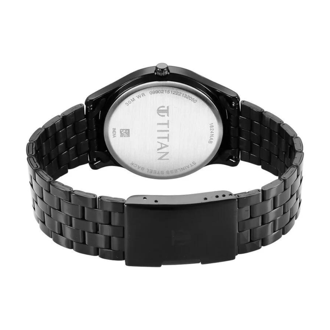 Titan Karishma Black Dial Watch for Men - 1824NM01 - KRISHNA WATCH COMPANY