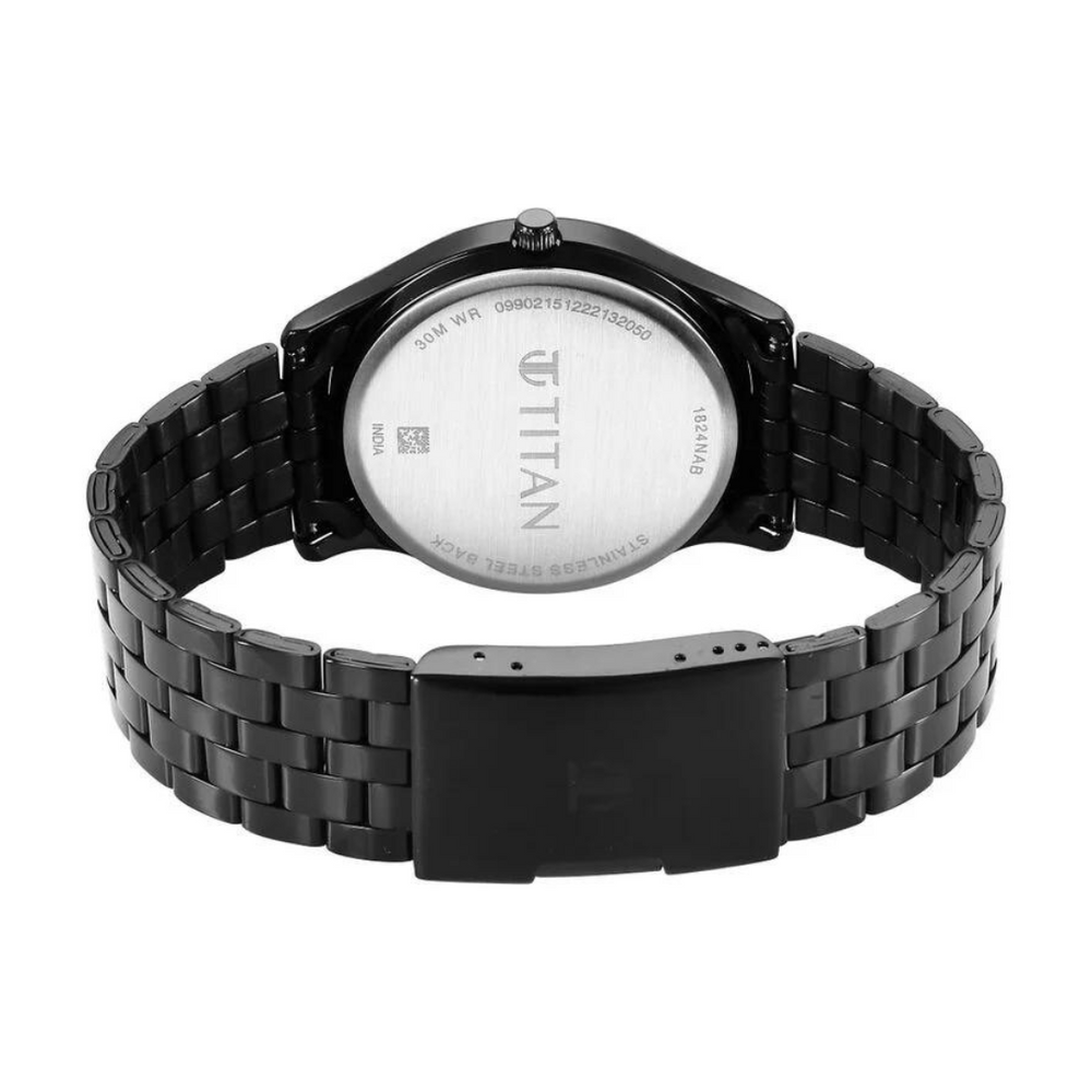 Titan Karishma Black Dial Watch for Men - 1824NM01 - KRISHNA WATCH COMPANY