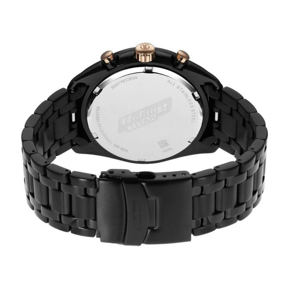 Titan Octane Black Dial Chronograph Watch for Men 90077KM04 - KRISHNA WATCH COMPANY