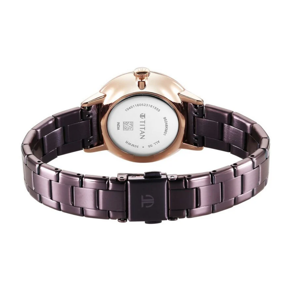 Titan TGIF Quartz Analog Brown Dial Purple Watch for Women - 95248KM01 - KRISHNA WATCH COMPANY