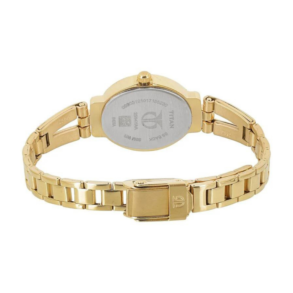 Titan Quartz Analog Champagne Dial Watch for Women - 2594YM01 - KRISHNA WATCH COMPANY