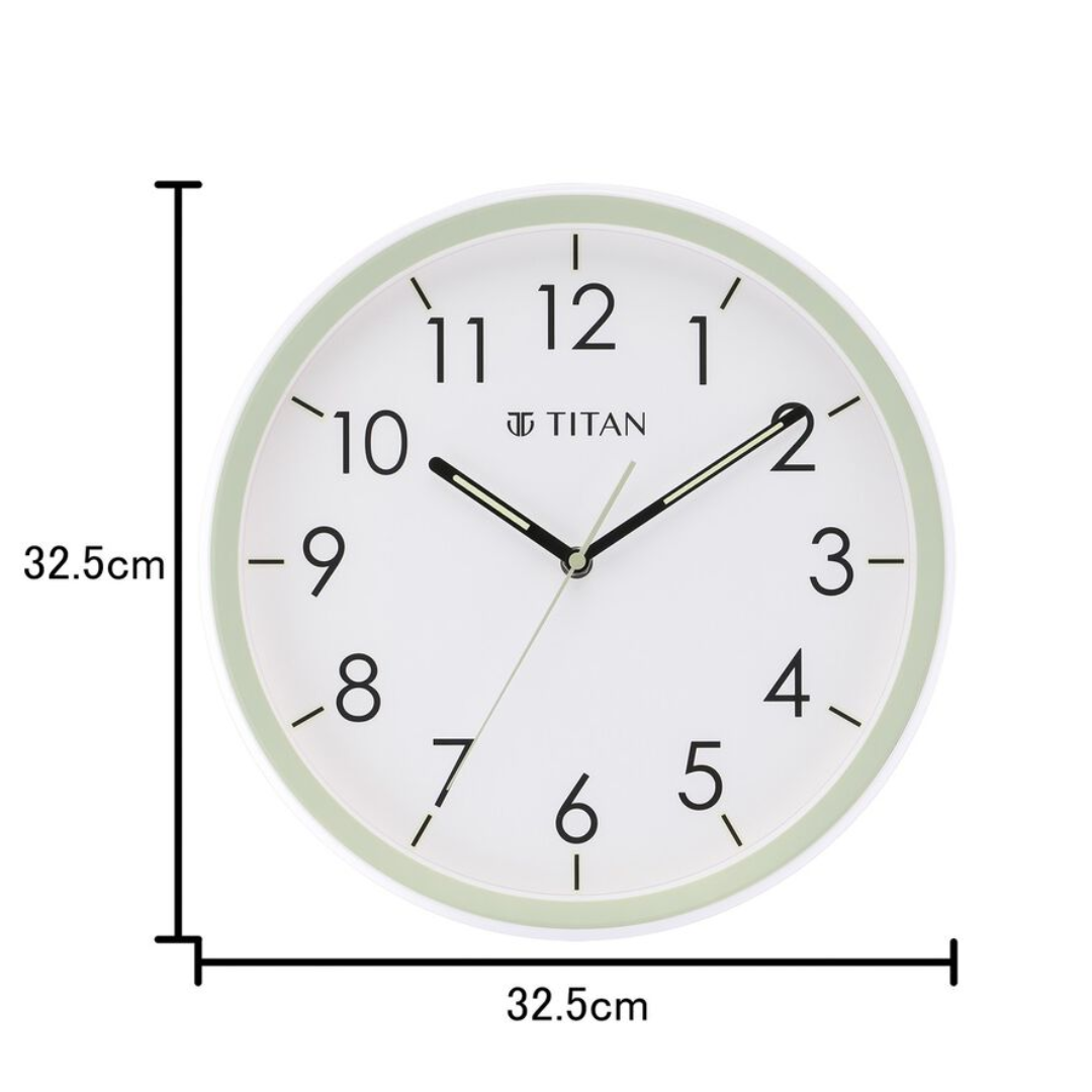 Titan White-Lume Wall Clock: Stylish Nighttime Illumination W0055PA01 - KRISHNA WATCH COMPANY
