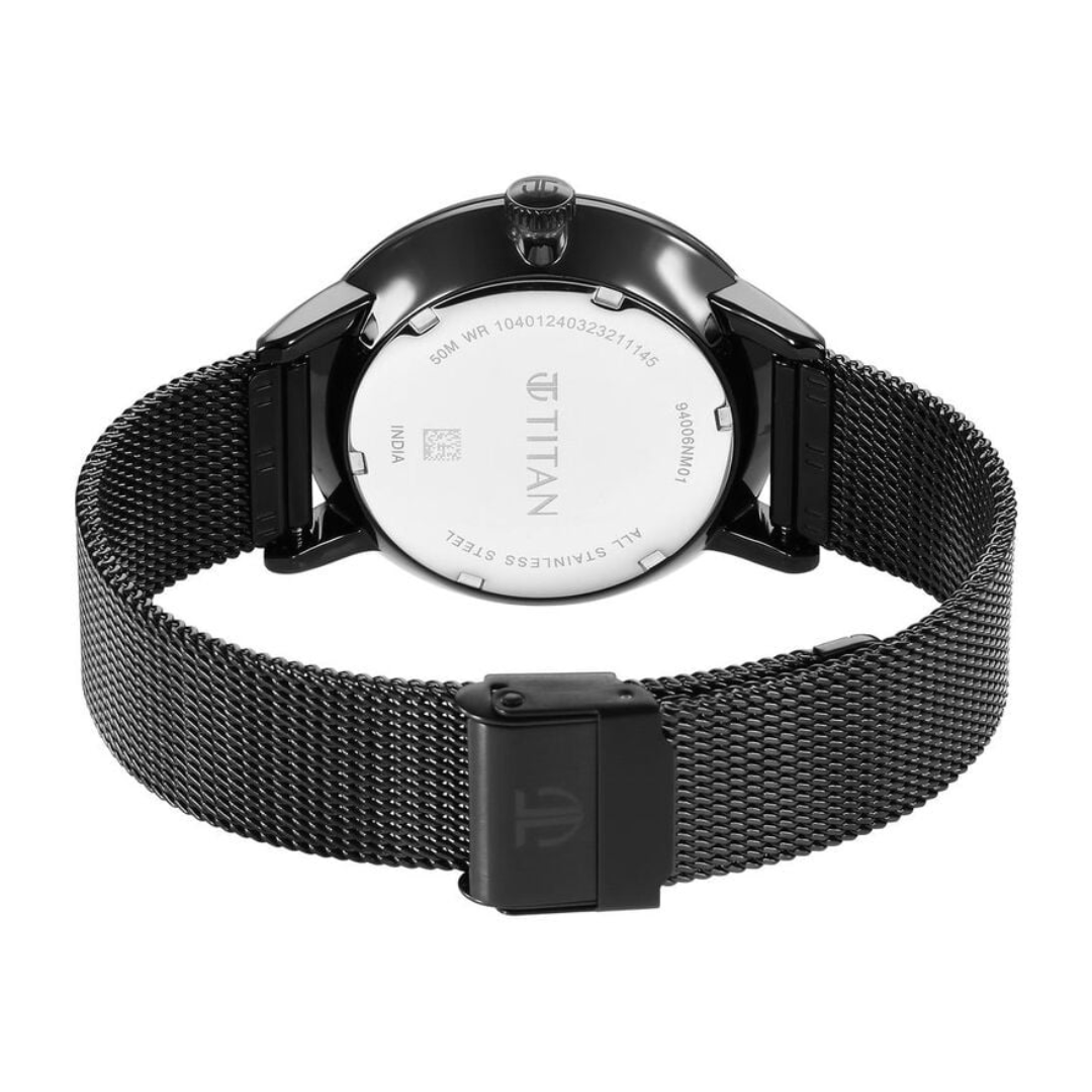 Titan Modern Classics Black Dial Quartz Multifunction watch for Men - 94006NM01 - KRISHNA WATCH COMPANY