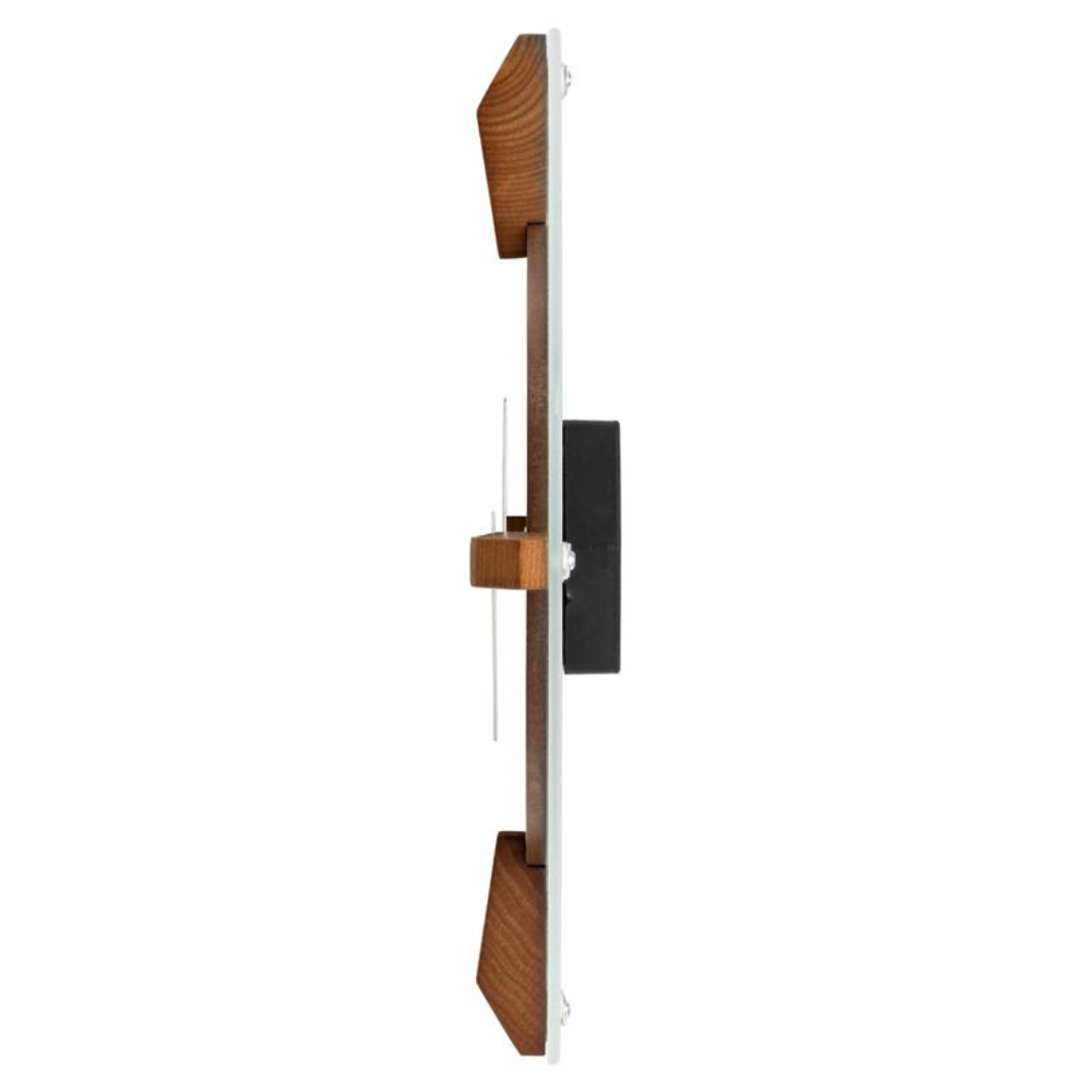 Wood & Glass Fusion Wall Clock - 32 cm x 32 cm (Medium) W0032GA01 - KRISHNA WATCH COMPANY