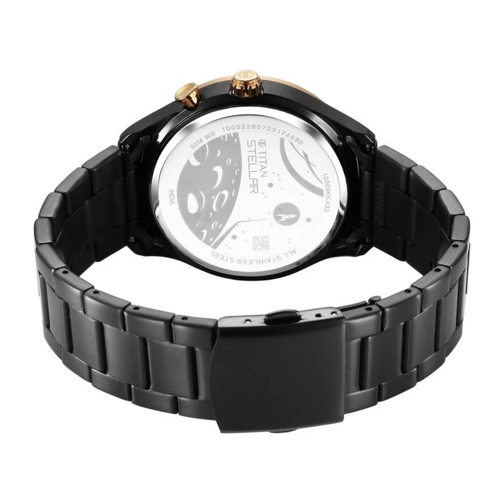 Titan Stellar Quartz Multifunction Brown Dial Watch for Men - 10009KM02 - KRISHNA WATCH COMPANY