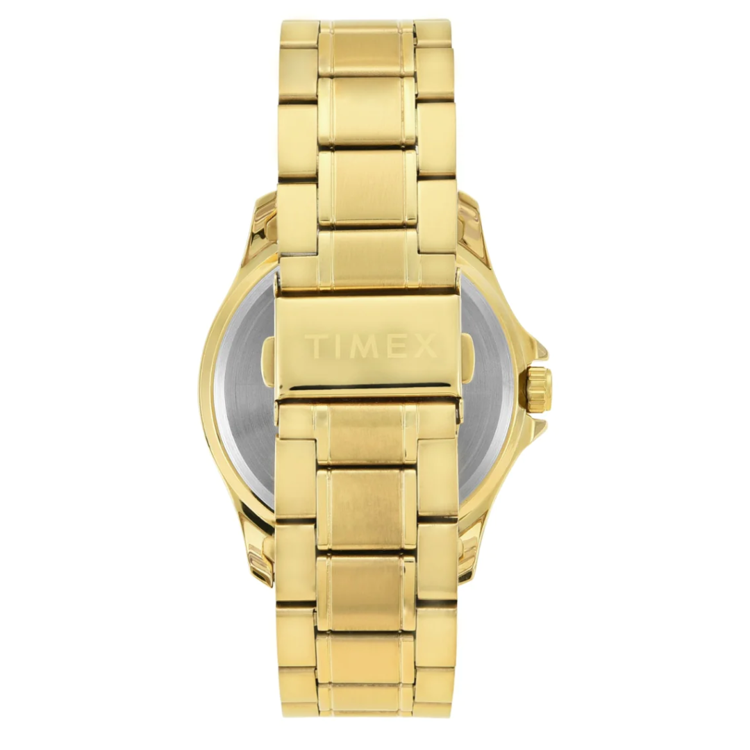 Timex Men Analaog Black Round Brass Dial Watch- TW000X129 - KRISHNA WATCH COMPANY