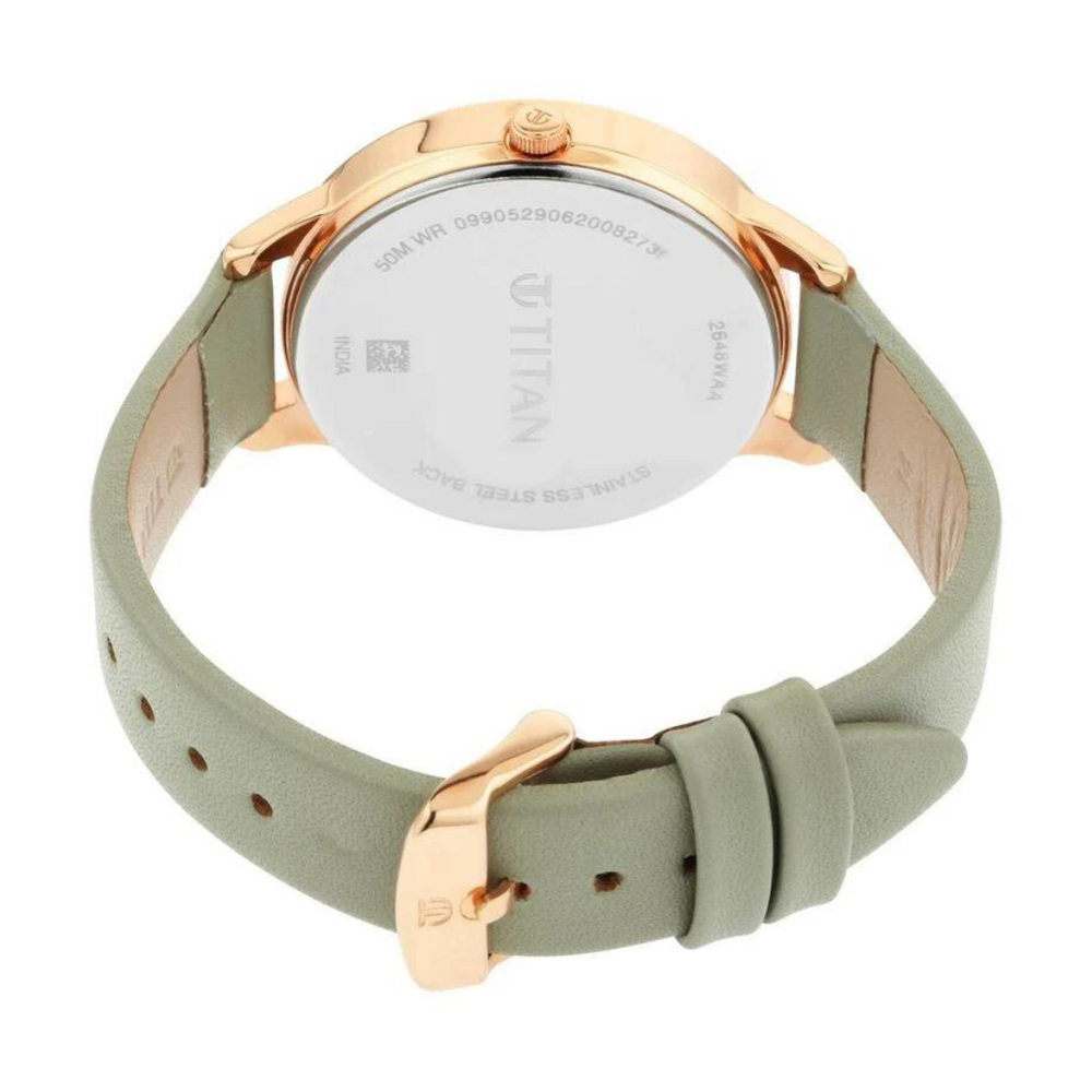 Titan Women's Precision Simplicity Watch: Green Gradient Dial with Leather Strap NS2648WL01 - KRISHNA WATCH COMPANY