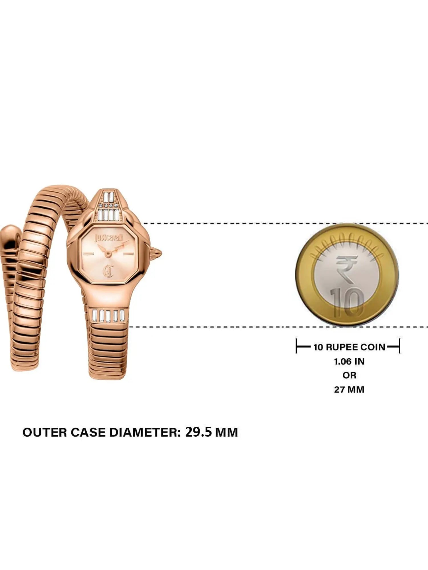 Just Cavalli Brillante Snake Analog Watch for Women JC1L326M0045 - KRISHNA WATCH COMPANY