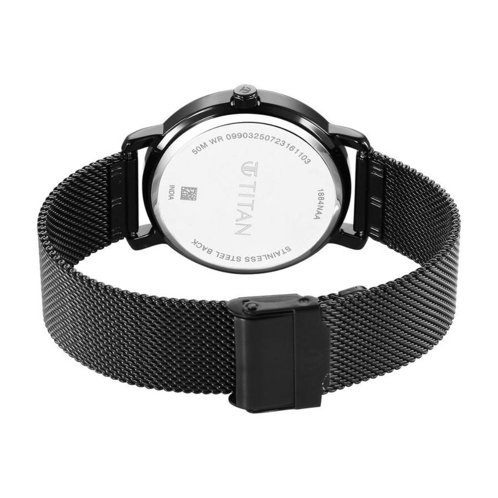 Titan Workwear Quartz Analog Anthracite Dial Leather Strap Watch for Men - 1884NM01 - KRISHNA WATCH COMPANY