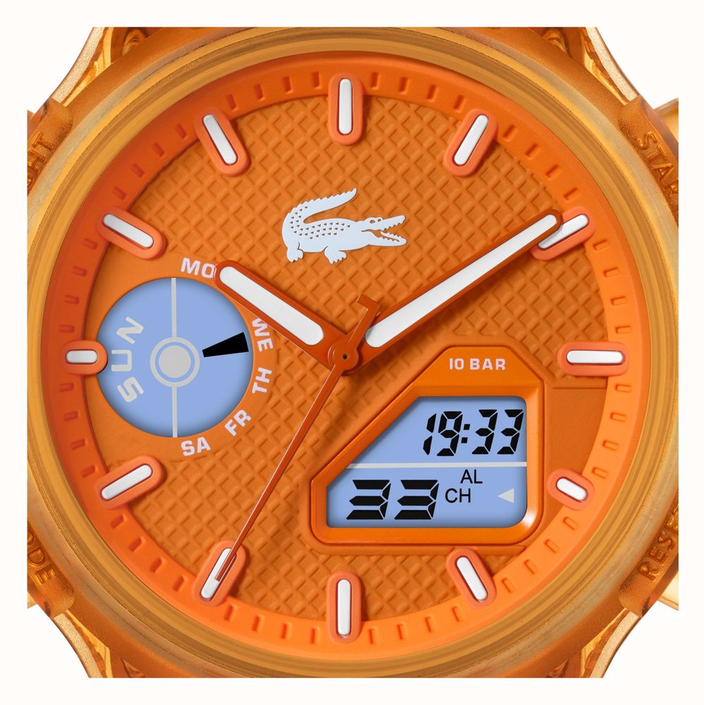 Lacoste LC33 Dual-Display Multifunction Orange Silicone Strap 2011431 - KRISHNA WATCH COMPANY