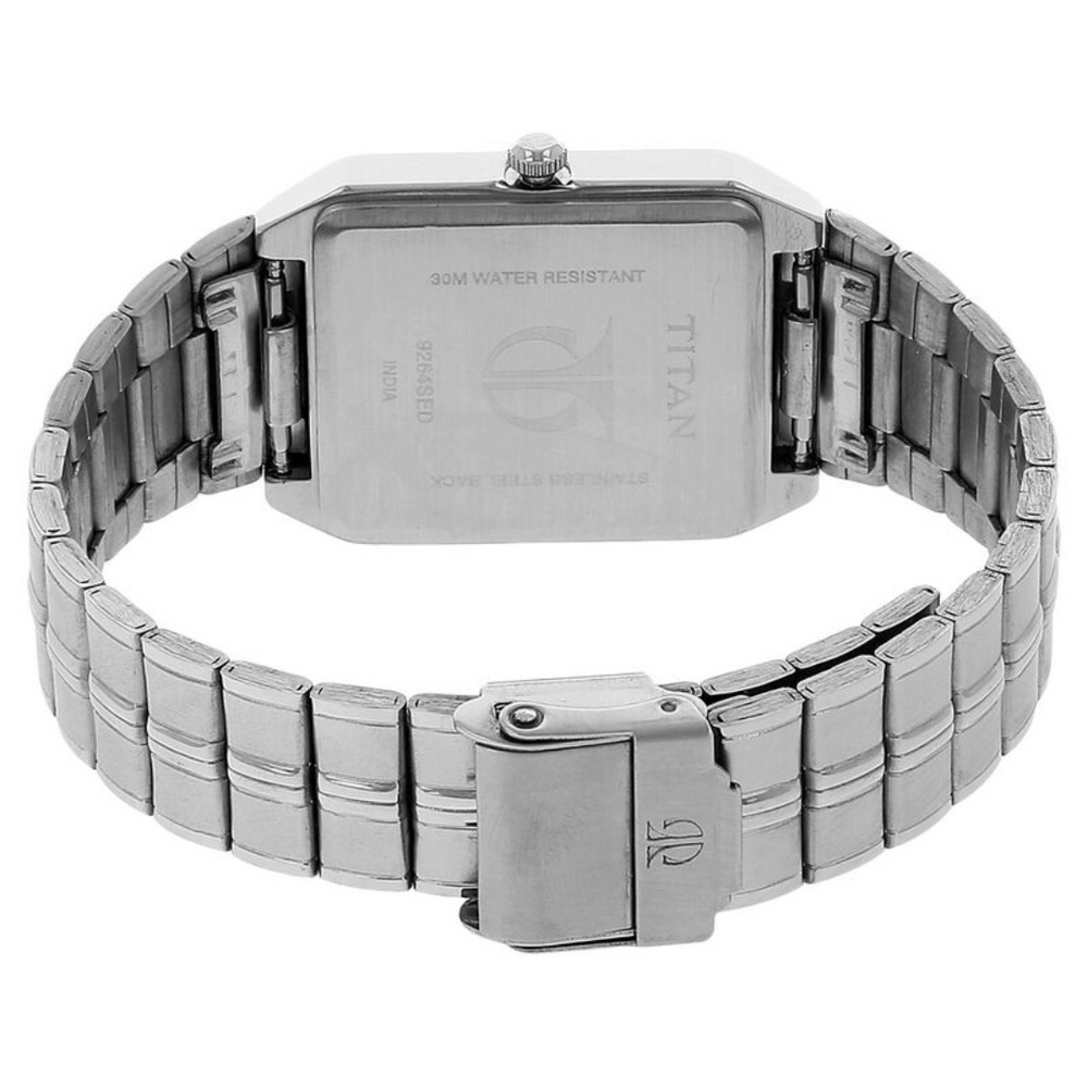 Titan Quartz Analog with Date Black Dial Metal Strap Watch for Men 9264SM02 - KRISHNA WATCH COMPANY