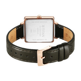 Titan Minimalists Quartz Analog with Date Silver Dial Black Leather Strap Watch for Women 94205WL02