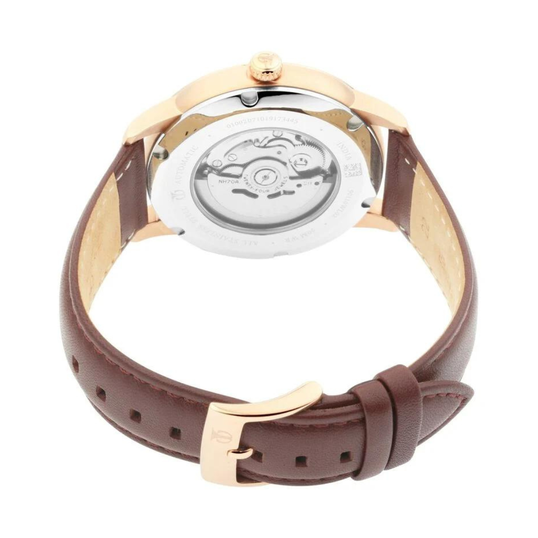 Titan Automatic Watch with Blue Dial & Brown Strap 90110WL02 - KRISHNA WATCH COMPANY