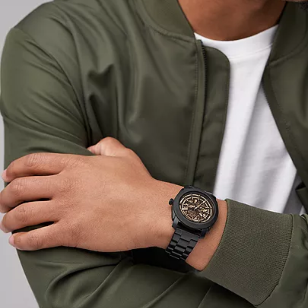 FOSSIL Automatic Black Stainless Steel Watch - ME3253 - KRISHNA WATCH COMPANY