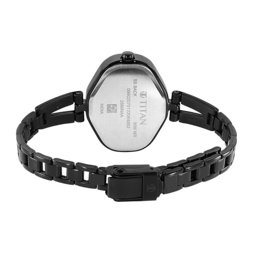 Titan Karishma Black Dial Metal Strap Watch for Women 2680NM01 - KRISHNA WATCH COMPANY