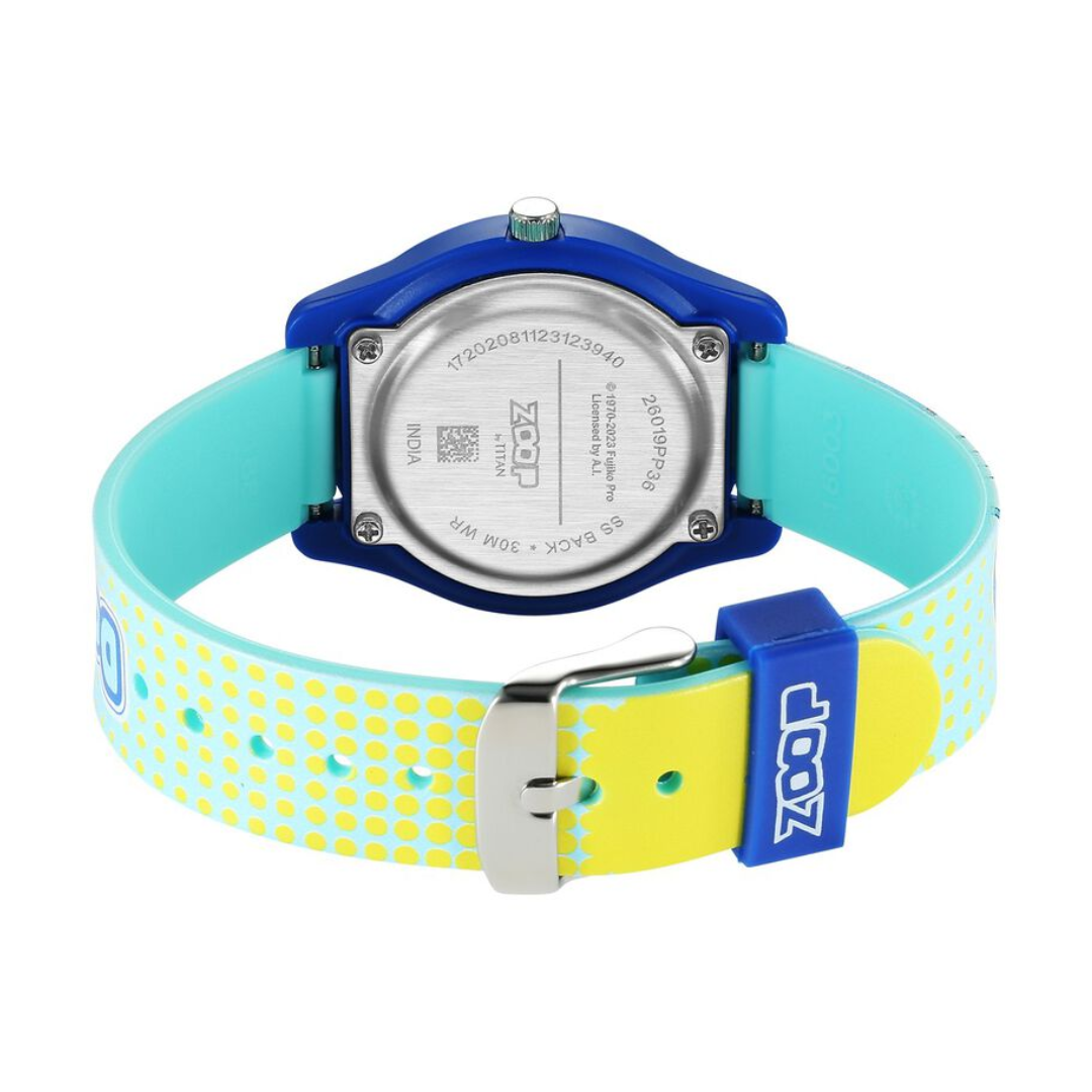 Zoop By Titan Doraemon Quartz Analog Yellow Dial Polyurethane Strap Kids Watch 26019PP36W - KRISHNA WATCH COMPANY