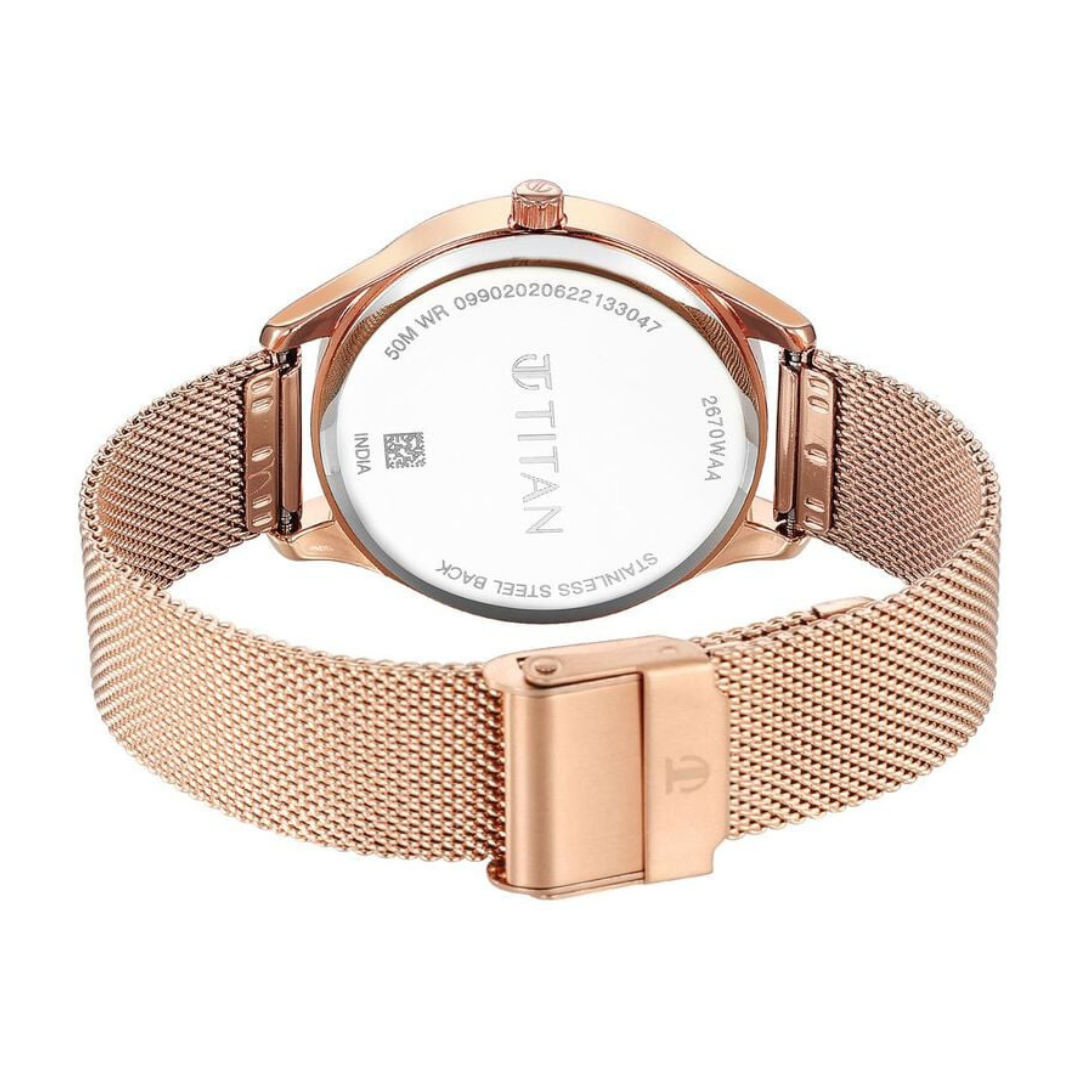 Titan Neo Workdays Silver Dial Quartz Multifunction Stainless Steel Strap watch for Women 2670WM07 - KRISHNA WATCH COMPANY