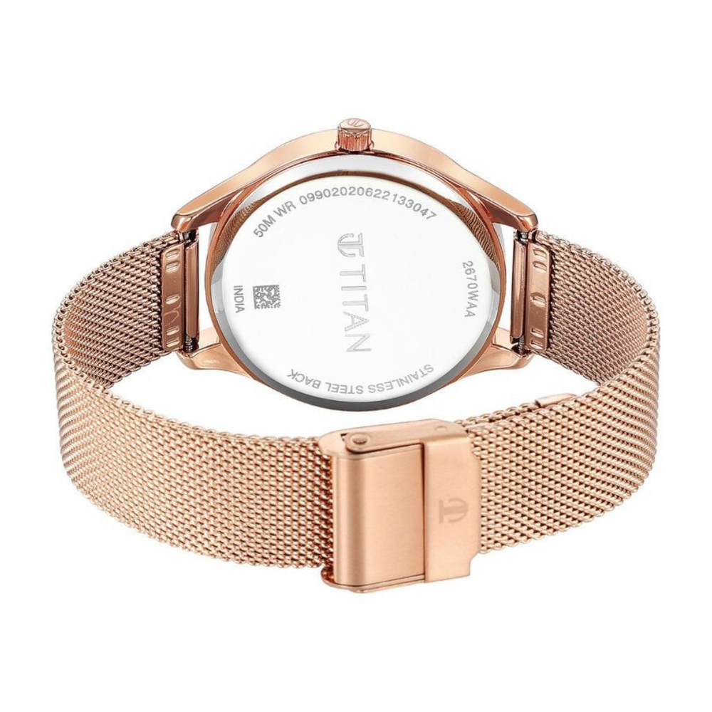 Titan Neo Workdays Silver Dial Quartz Multifunction Stainless Steel Strap watch for Women 2670WM07 - KRISHNA WATCH COMPANY