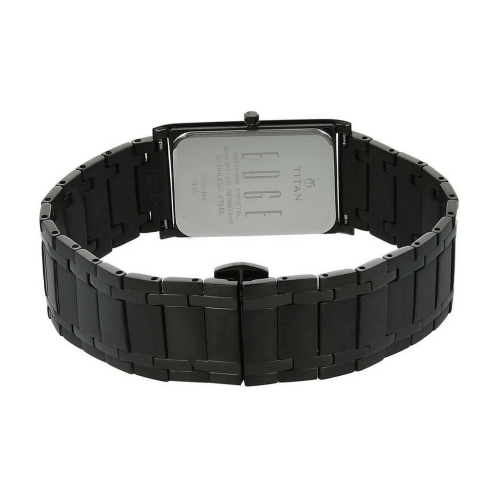 Titan Edge Black Dial Analog Stainless Steel Strap Watch for Men 1043NM01 - KRISHNA WATCH COMPANY