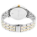 Titan Regalia Opulent White Dial Analog with Day and Date Stainless Steel Strap Watch for Men 90127BM01