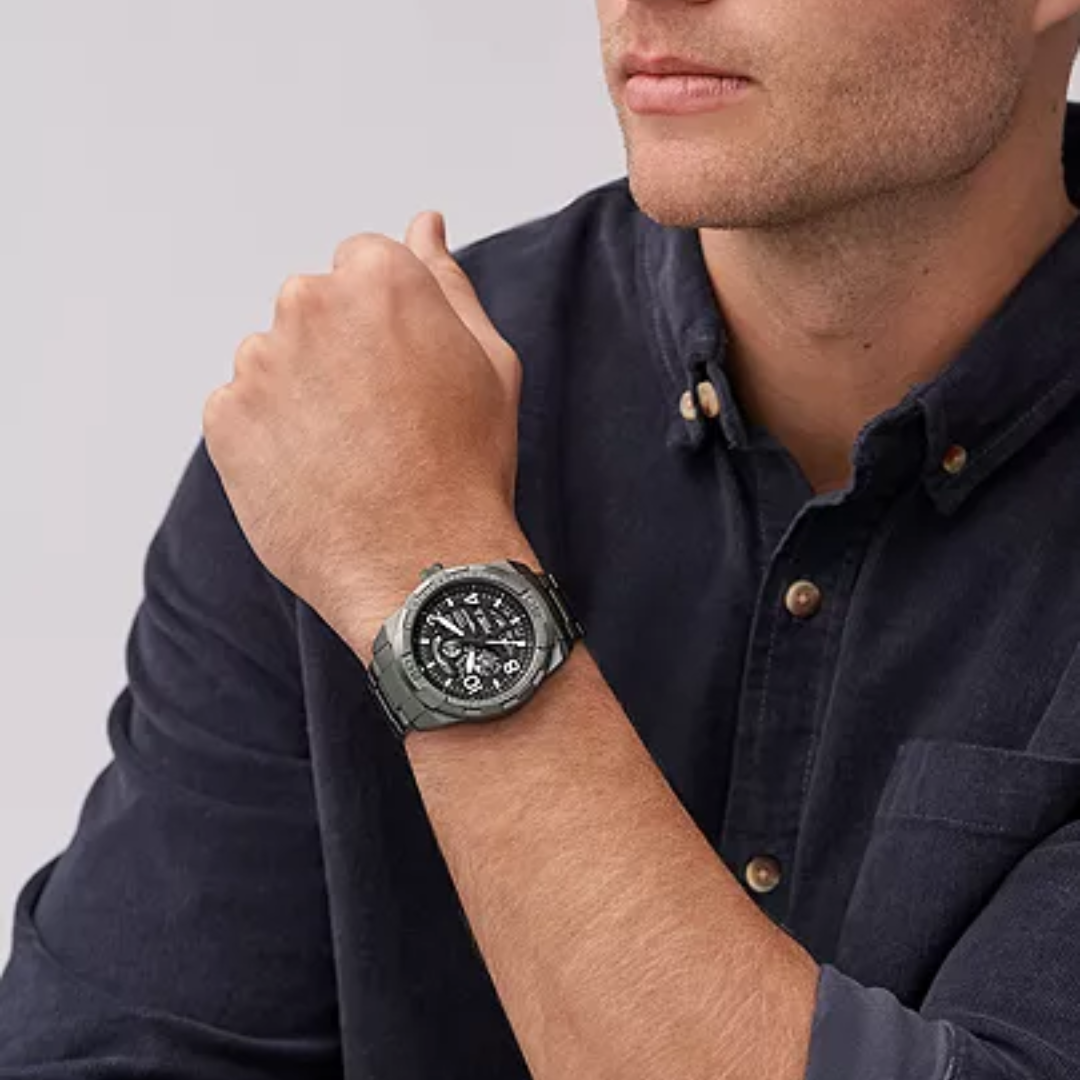 Fossil Bronson Automatic Smoke Stainless Steel Watch - ME3255 - KRISHNA WATCH COMPANY