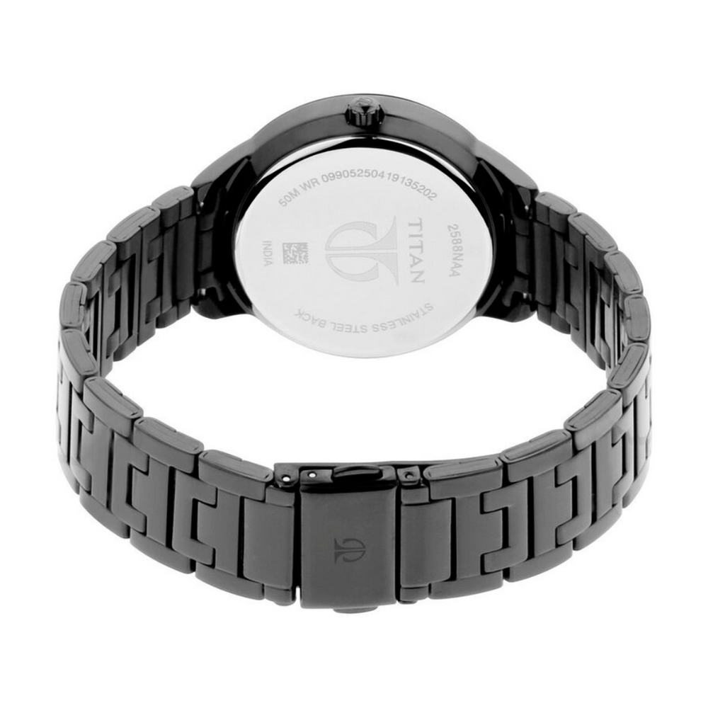Titan Workwear Anthracite Dial Analog with Day and Date Stainless Steel Strap Watch for Women 2588NM01 - KRISHNA WATCH COMPANY