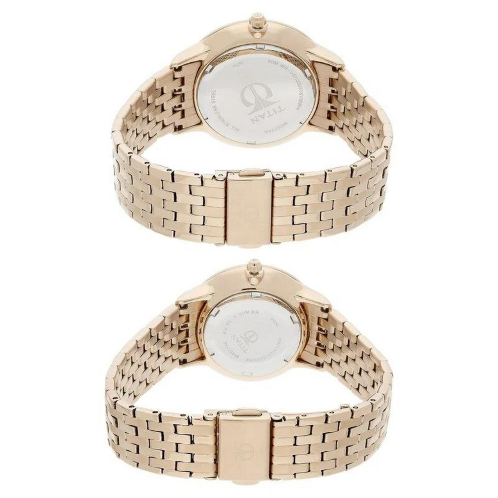 Titan Bandhan Rose Gold Dial Stainless Steel Strap Watches NP9400194201WM01 - KRISHNA WATCH COMPANY